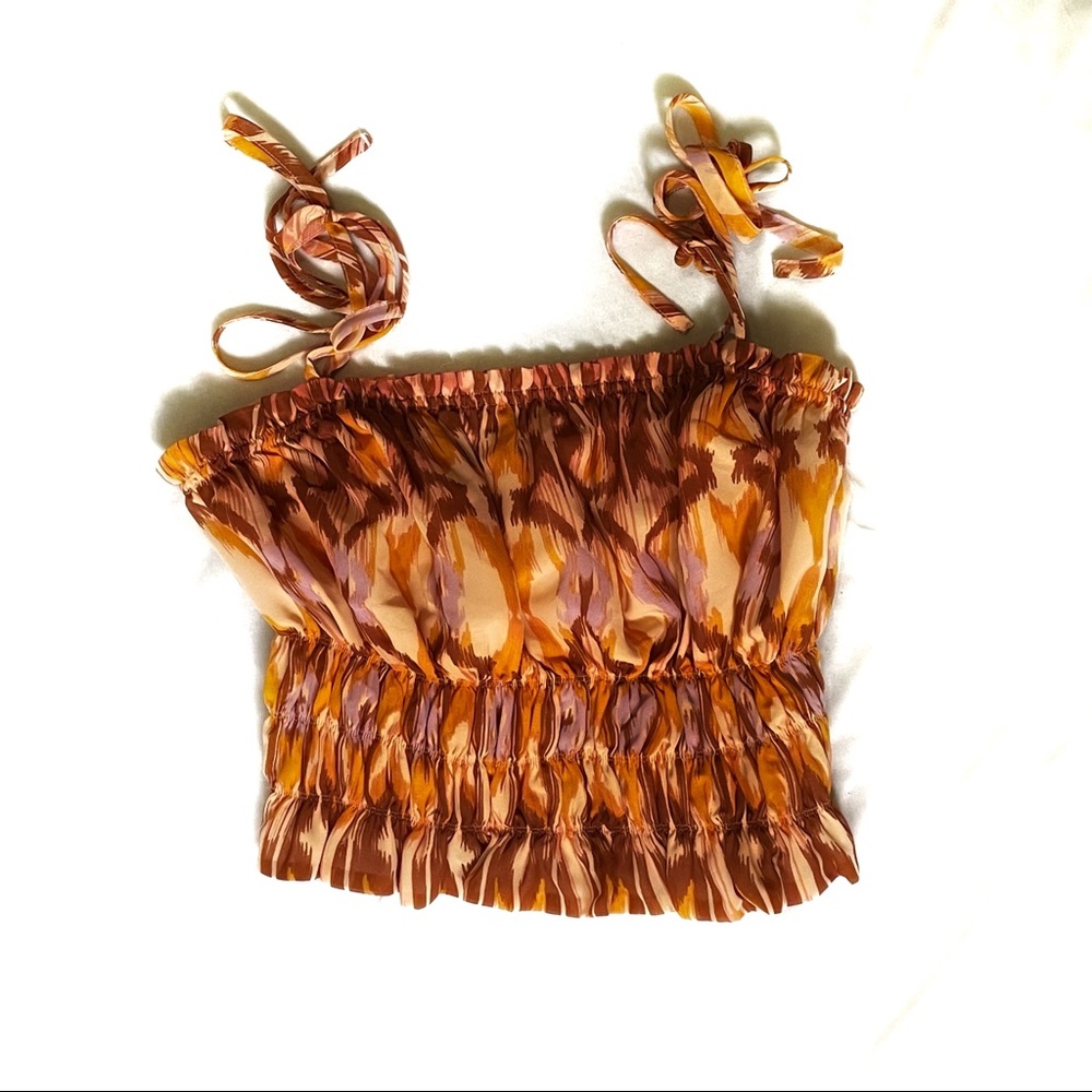 xxs bar 3 orange cropped tank top new with tags